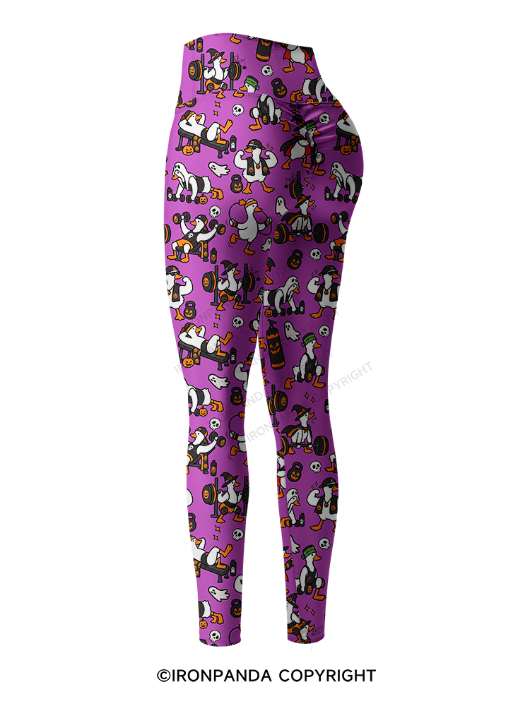 Halloween Fitness Goose Printed Yoga Pants