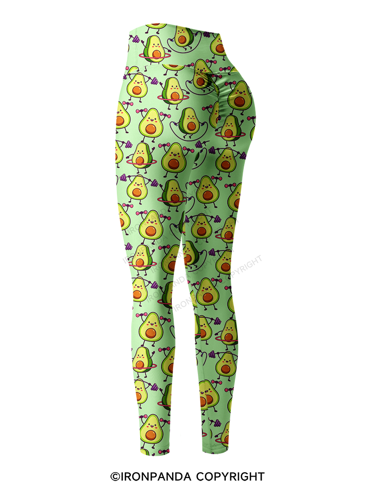 AVOCADO FITNESS PARTY Printed Yoga Pants