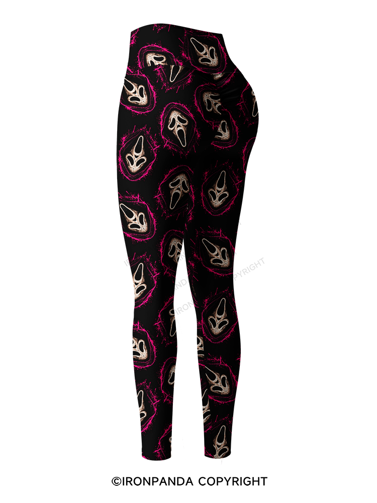 Ghost face Printed Yoga Pants