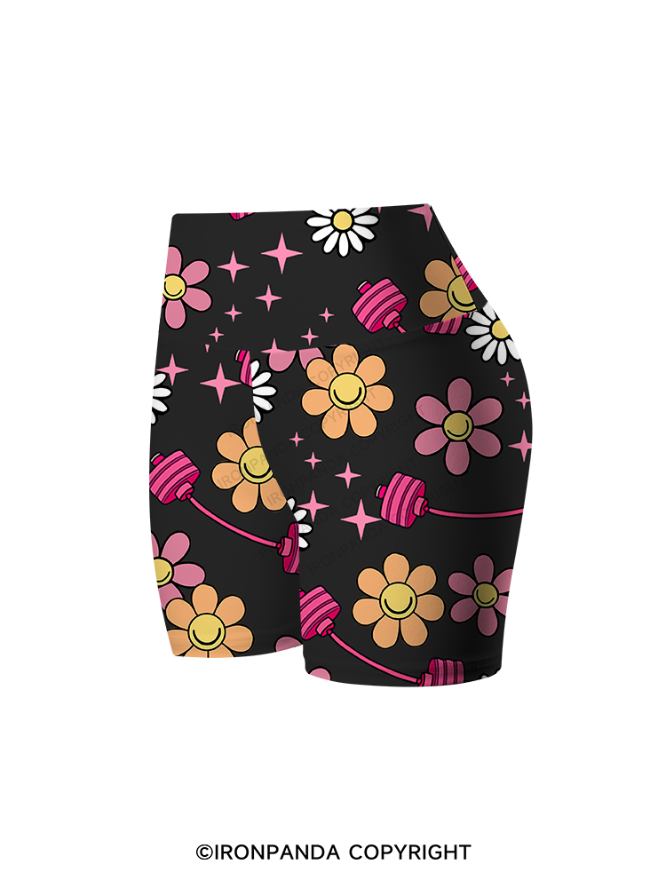 Sparkle & Bloom Printed Yoga Cycling Shorts