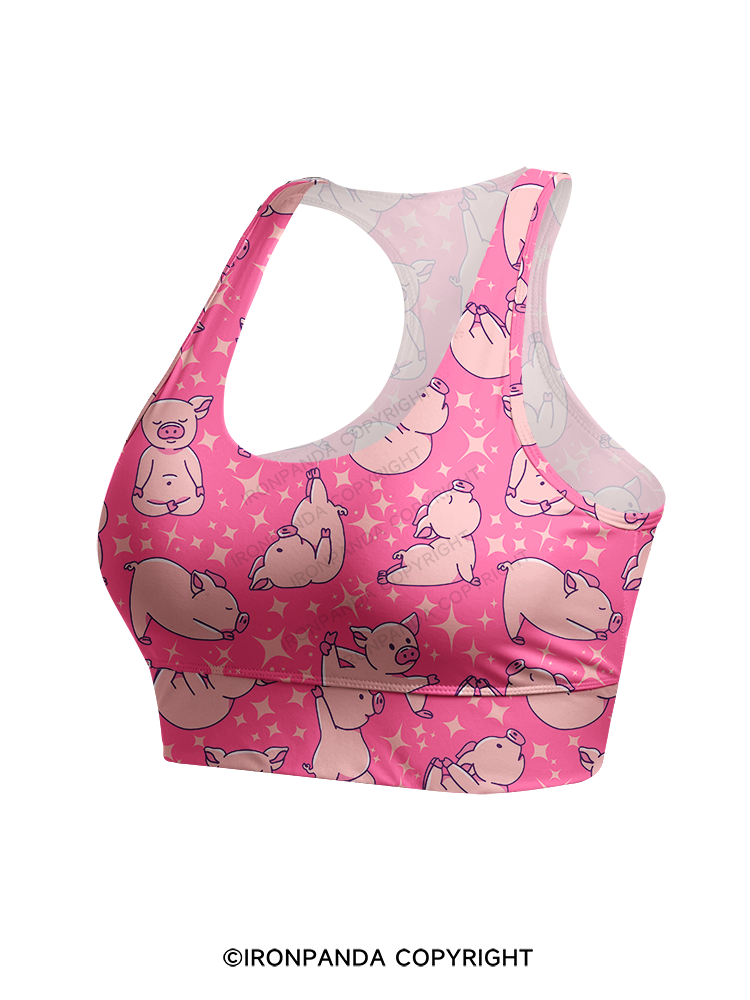 YOGA PIGS Racerback Sports Bra