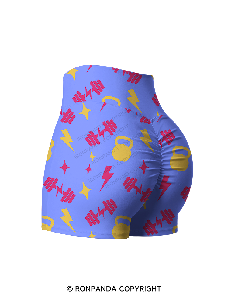 Power Spark Printed Yoga Shorts