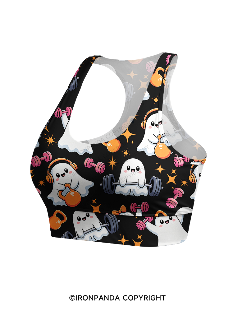 GHOST POWER WORKOUT TIME Racerback Sports Bra