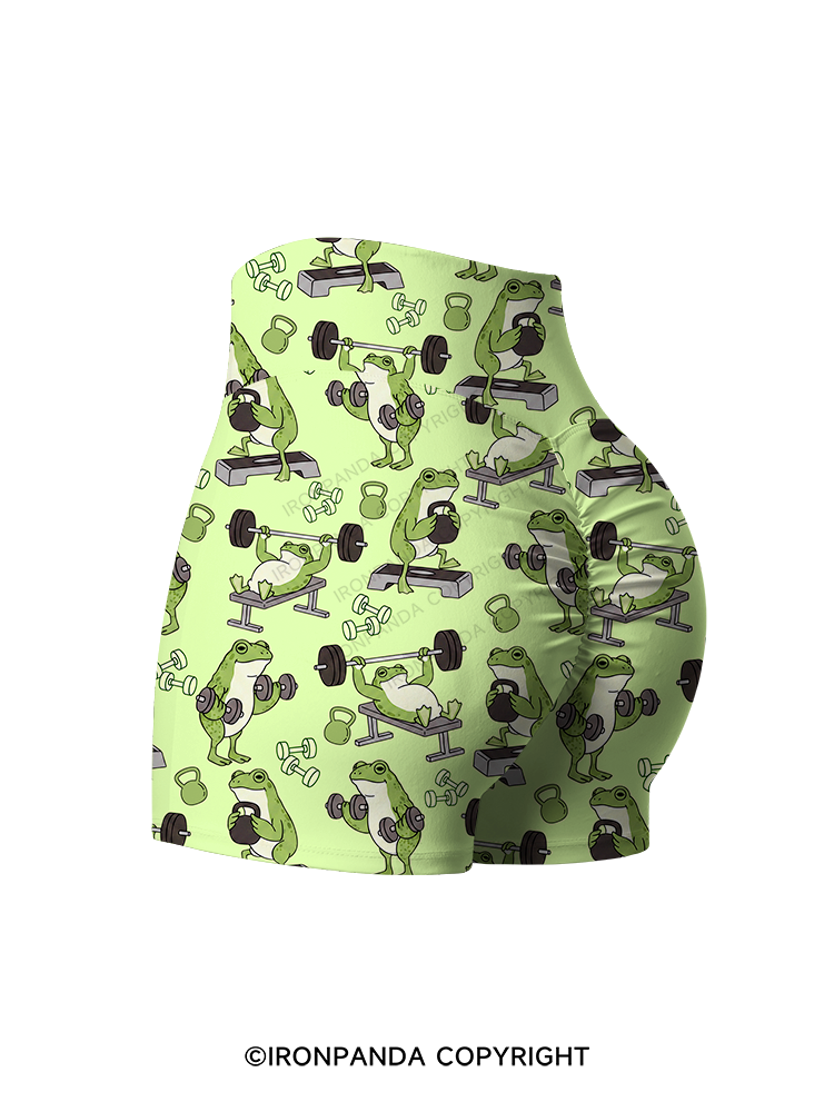 Frog Gym Printed Yoga Shorts