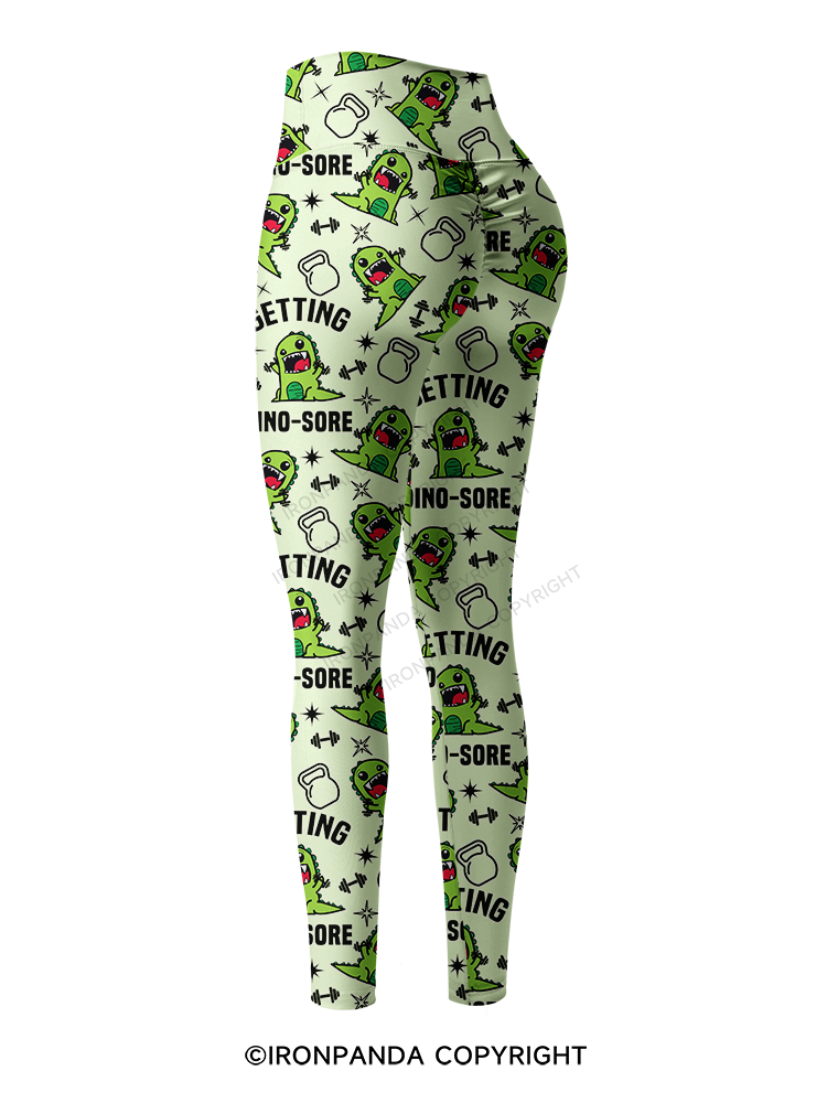 Getting Dino-Sore Printed Yoga Pants
