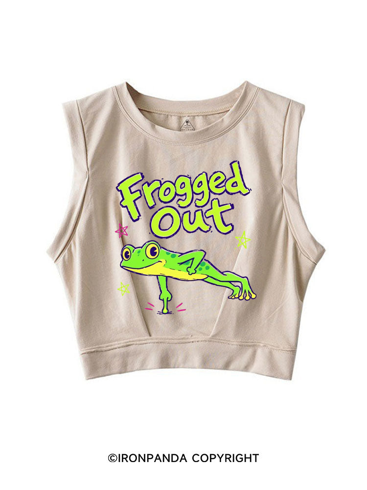 FROGGED OUT SLEEVELESS CROP TOPS