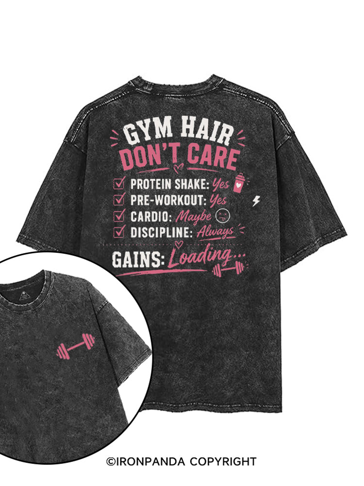 GYM HAIR DON'T CARE GAINS LOADING printed Gym Shirt