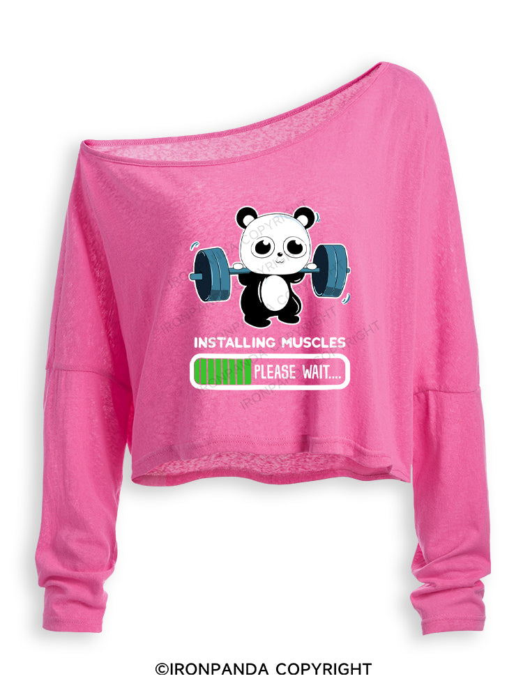 BENCH PANDA Off Shoulder Long Sleeve Crop Top