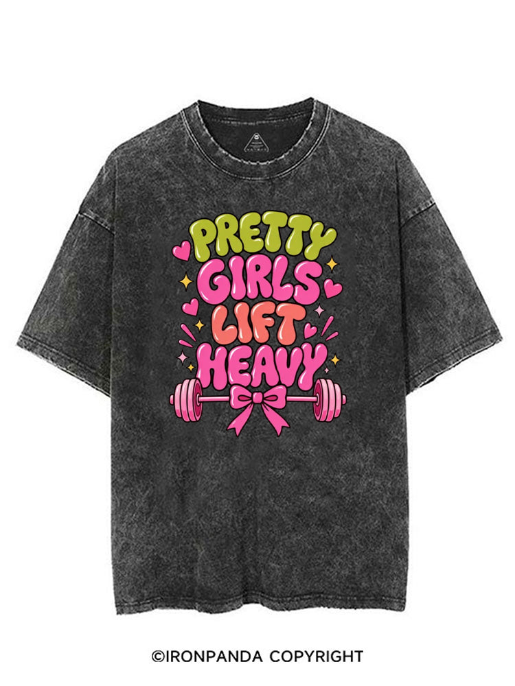 PRETTY GIRLS LIFT HEAVY FUNNY PINK STYLE VINTAGE GYM SHIRT