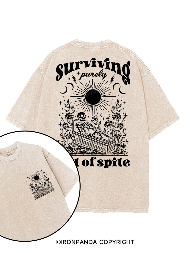 SURVIVING PURELY OUT OF SPITE printed Gym Shirt