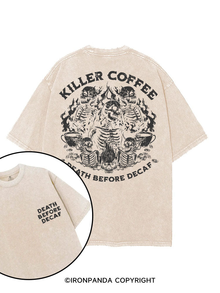 Coffee Skeleton  printed Gym Shirt