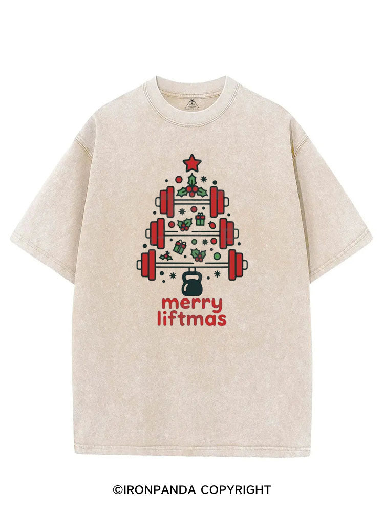 MERRY LIFTMAS FITNESS CHRISTMAS TREE VINTAGE GYM SHIRT