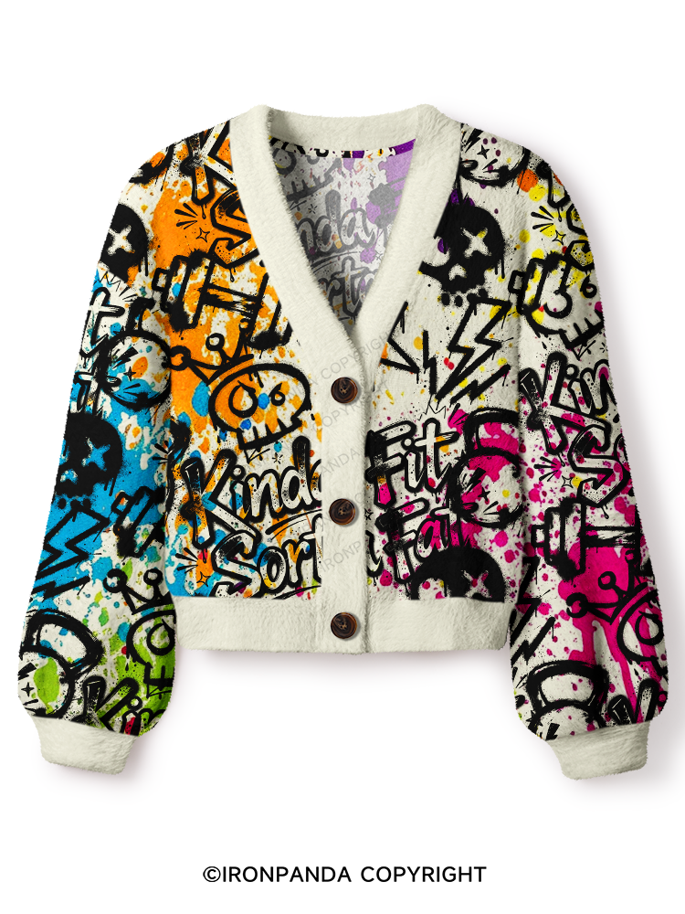 KINDA SORTA FIT WORKOUT Crop Ugly Cardigan Sweater