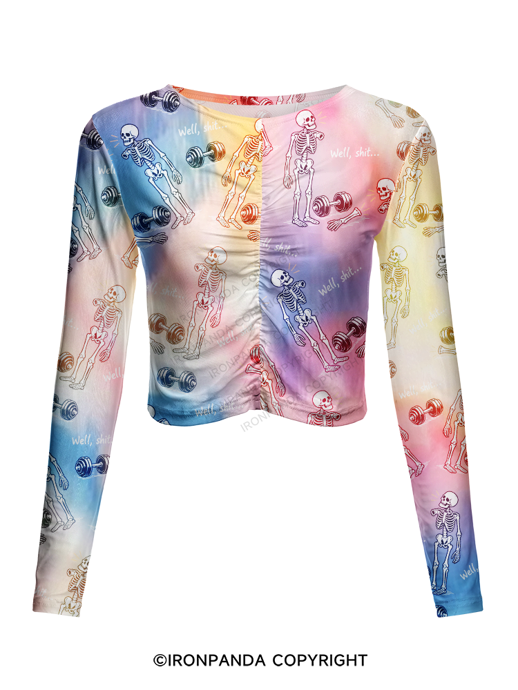 Well Shit Skeleton Mesh Long Sleeve Top