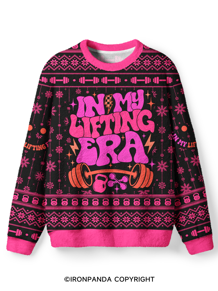 Colorful In My Lifting Era Ugly Fuzzy Fleece Sweater