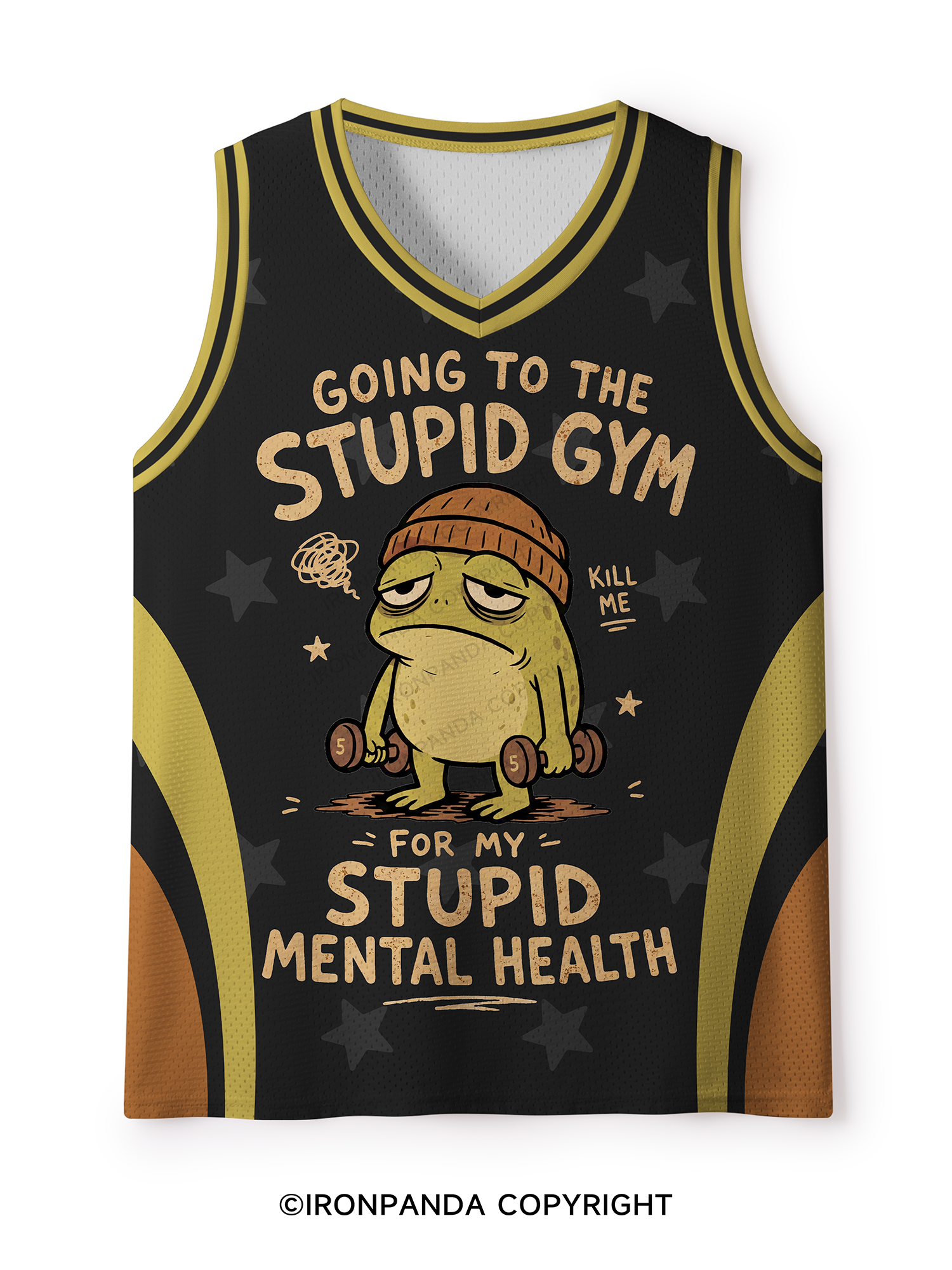 Going To The Stupid Gym Frog Mesh Tank Top