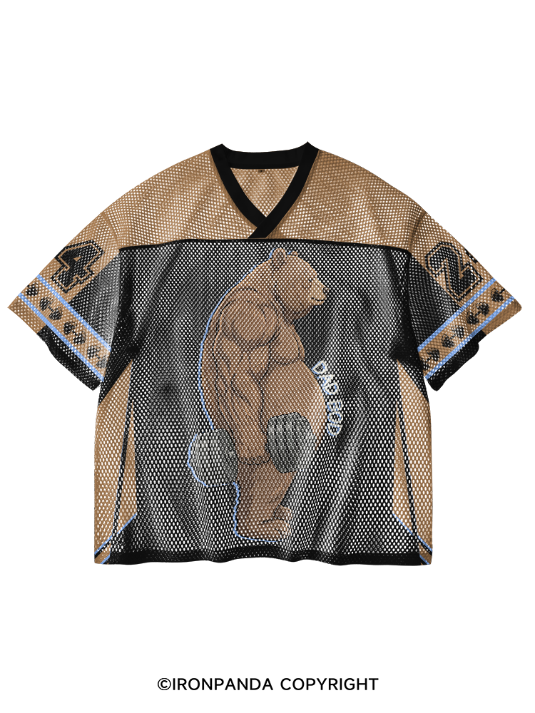 DAD BOD V-Neck Open Hole Mesh Top