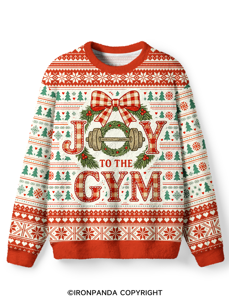 JOY TO THE GYM Ugly Fuzzy Fleece Sweater