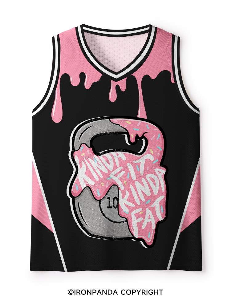 kinda fit sorta fat Kettlebell Mesh Tank Top