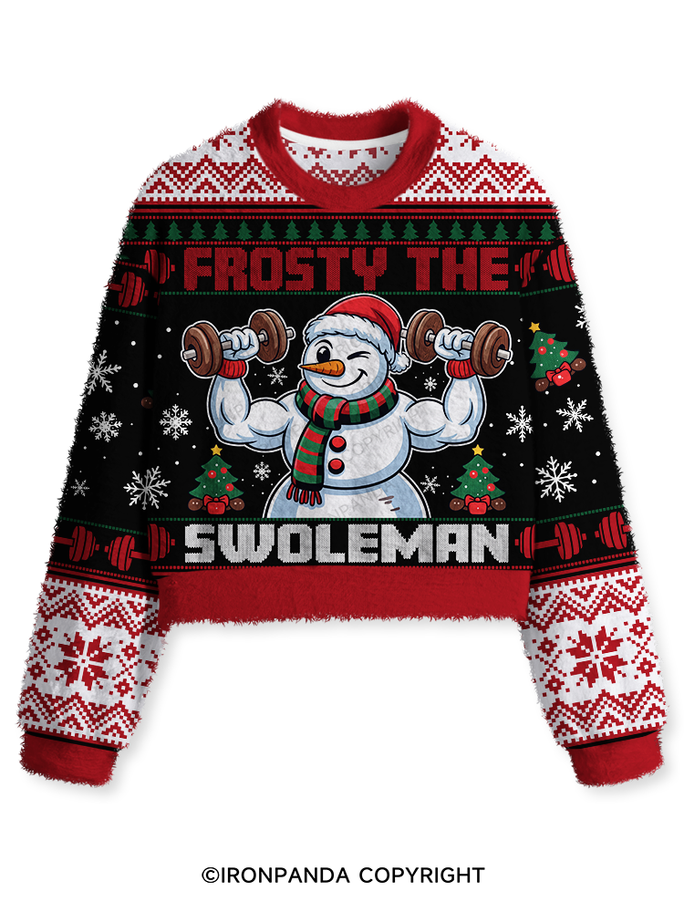 Frosty Swoleman Fuzzy Fleece Crop Sweater