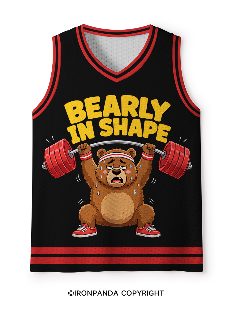 Funny Bear Workout Bearly In Shape Mesh Tank Top