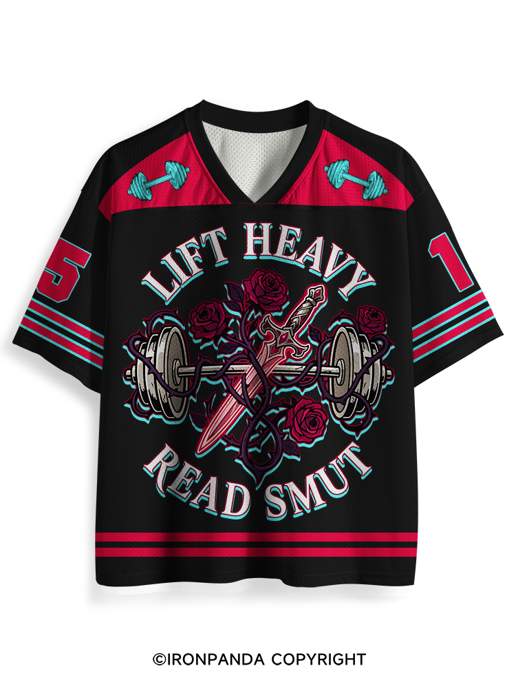 LIFT HEAVY READ SMUT Mesh Jersey