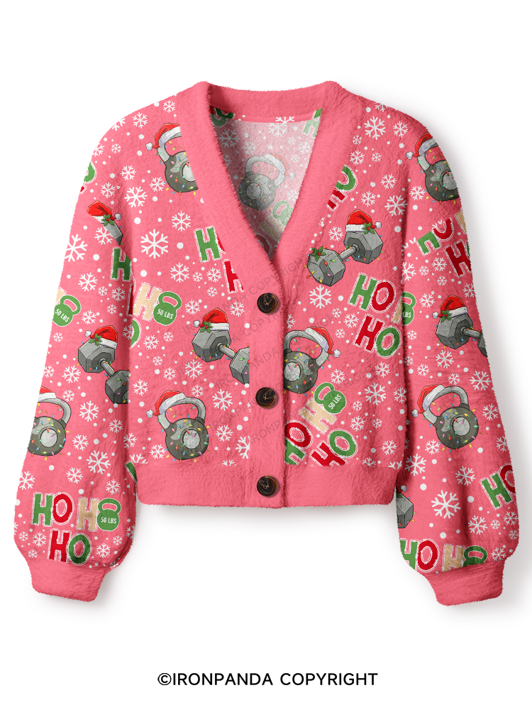 HOHOHO MERRY LIFTMASS Crop Ugly Cardigan Sweater