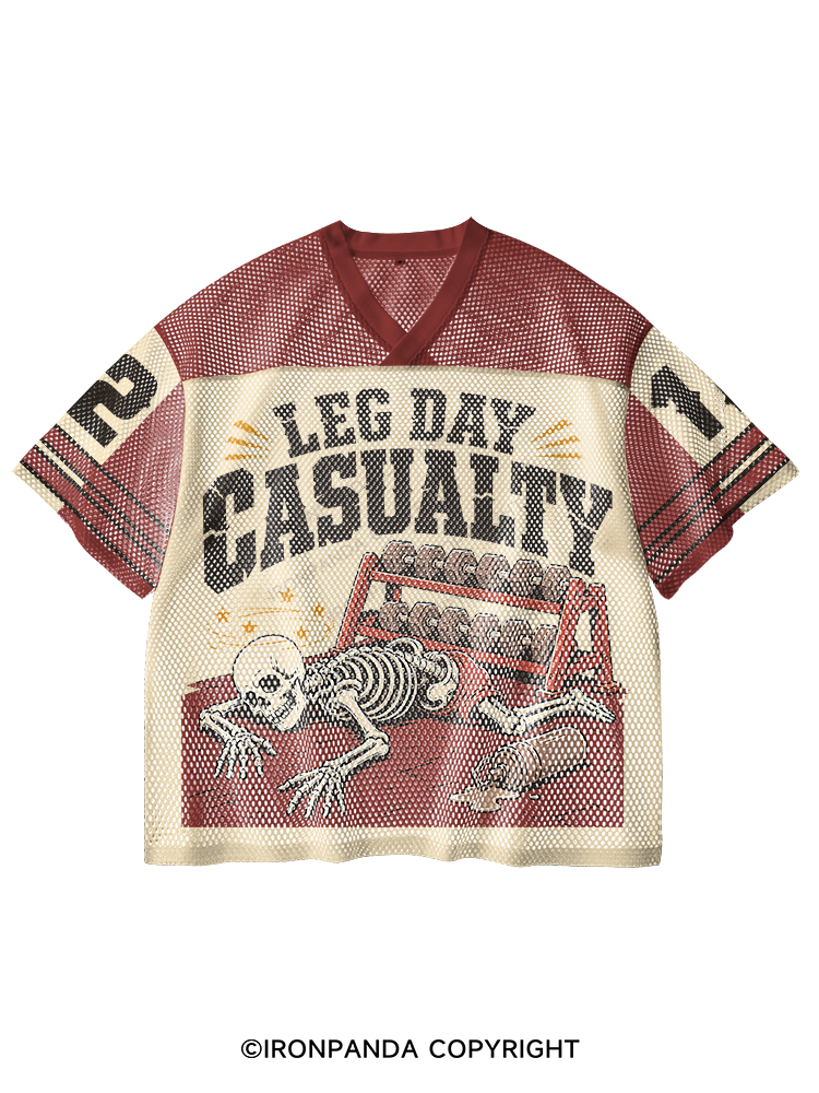 Leg Day Casualty V-Neck Open Hole Mesh Top