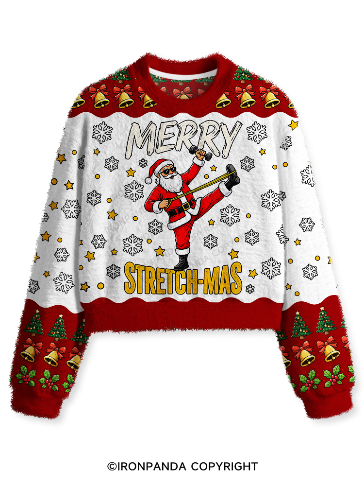 Merry Stretchmas Fuzzy Fleece Crop Sweater