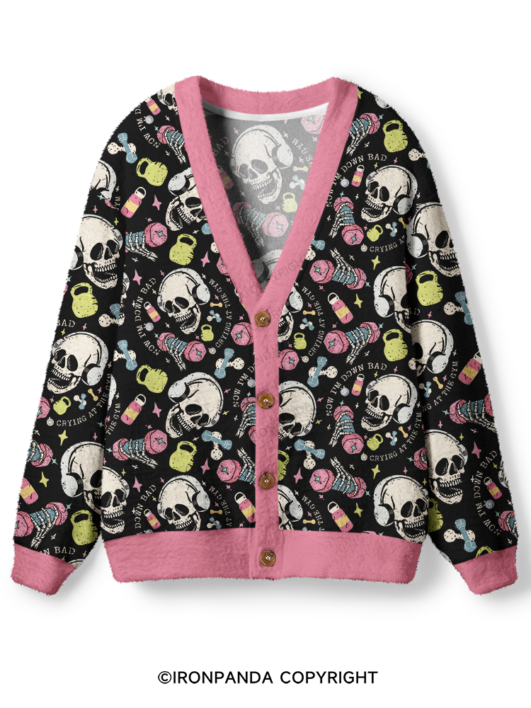MELTDOWN SKULL GYM Ugly Cardigan Sweater