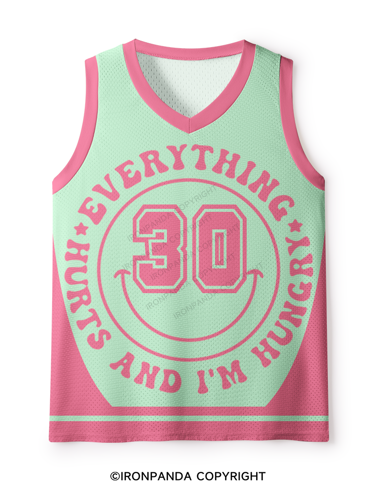 EVERYTHING HURTS AND I'M HUNGRY SMILE Mesh Tank Top
