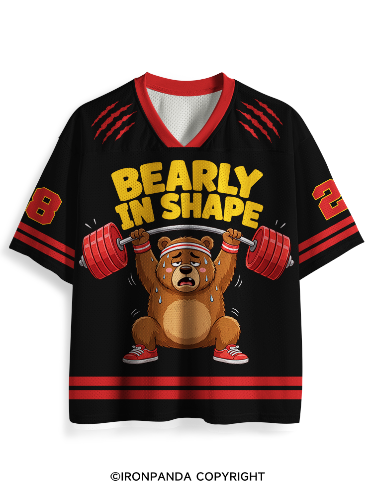 Funny Bear Workout Bearly In Shape Mesh Jersey