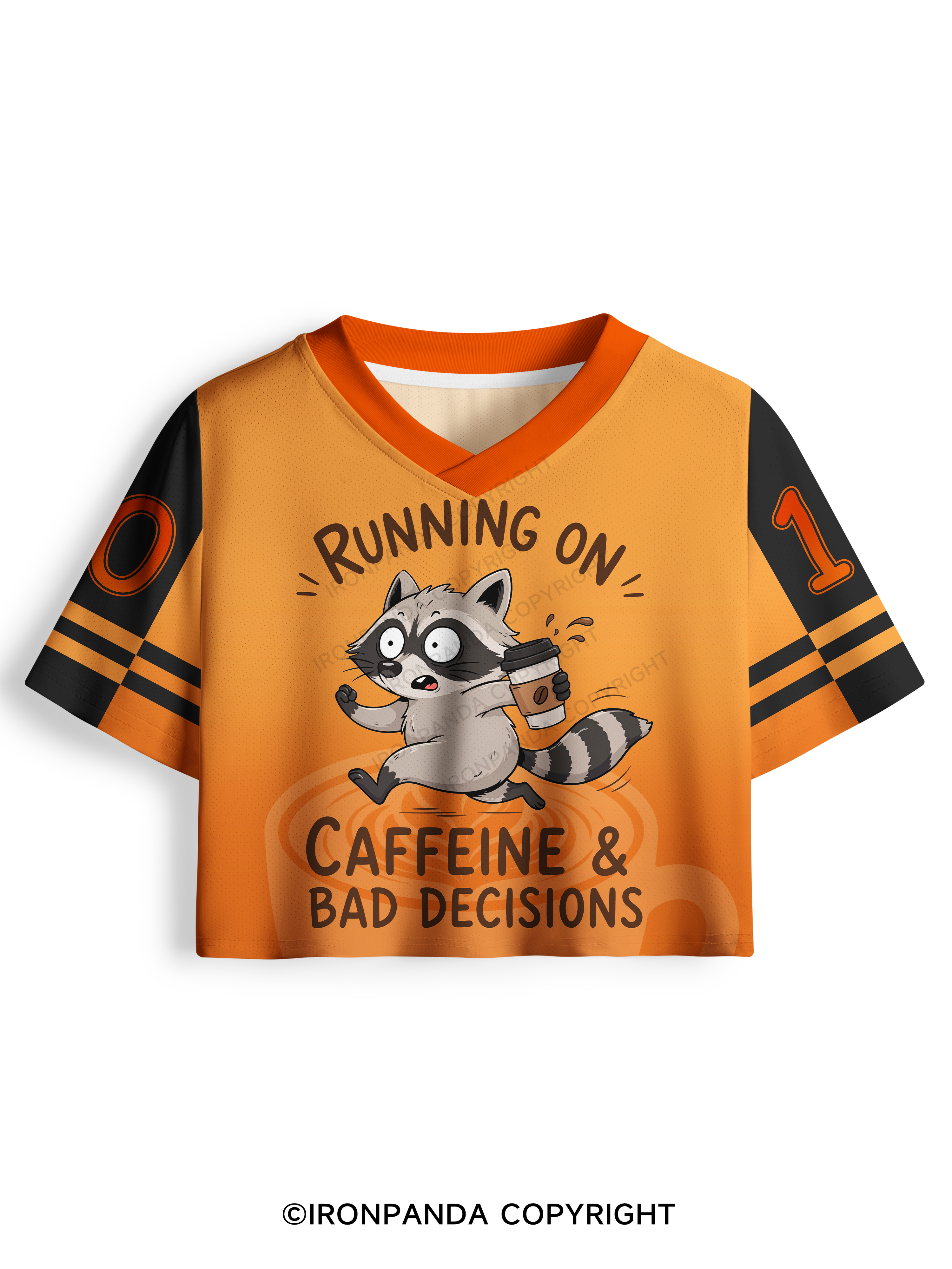 Running On Caffeine And Bad Decisions Funny Raccoon Pro Mesh Jersey
