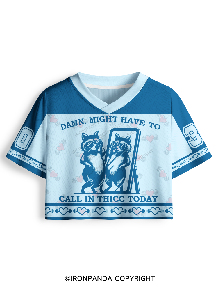 DAMN, MIGHT HAVE TO CALL IN THICC TODAY RACCOON Pro Mesh Jersey