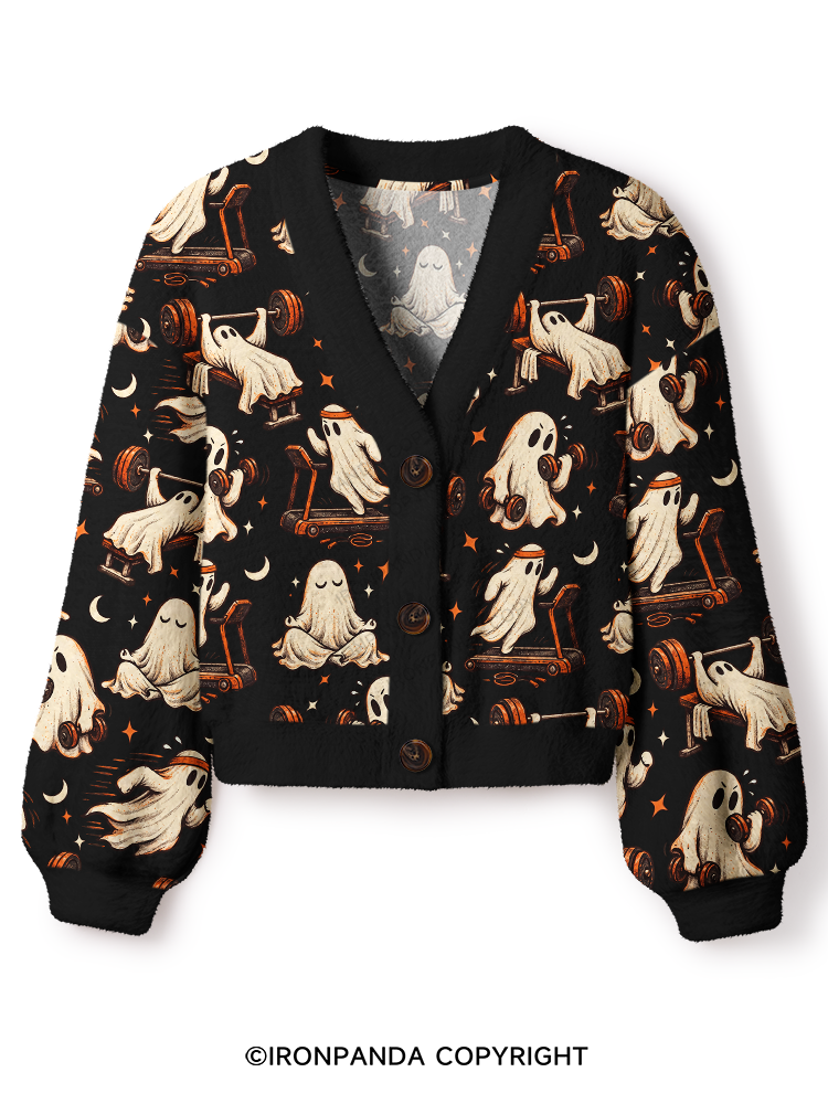 Ghost Workout Crop Ugly Cardigan Sweater