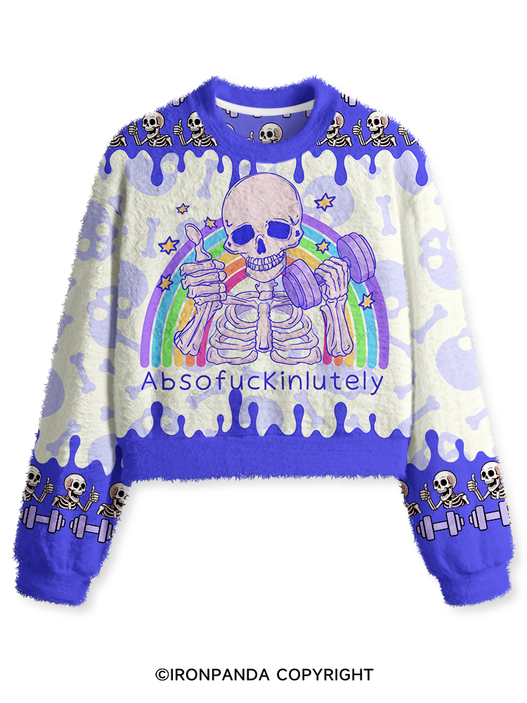 ABSOFUCKINLUTELY GYM Fuzzy Fleece Crop Sweater