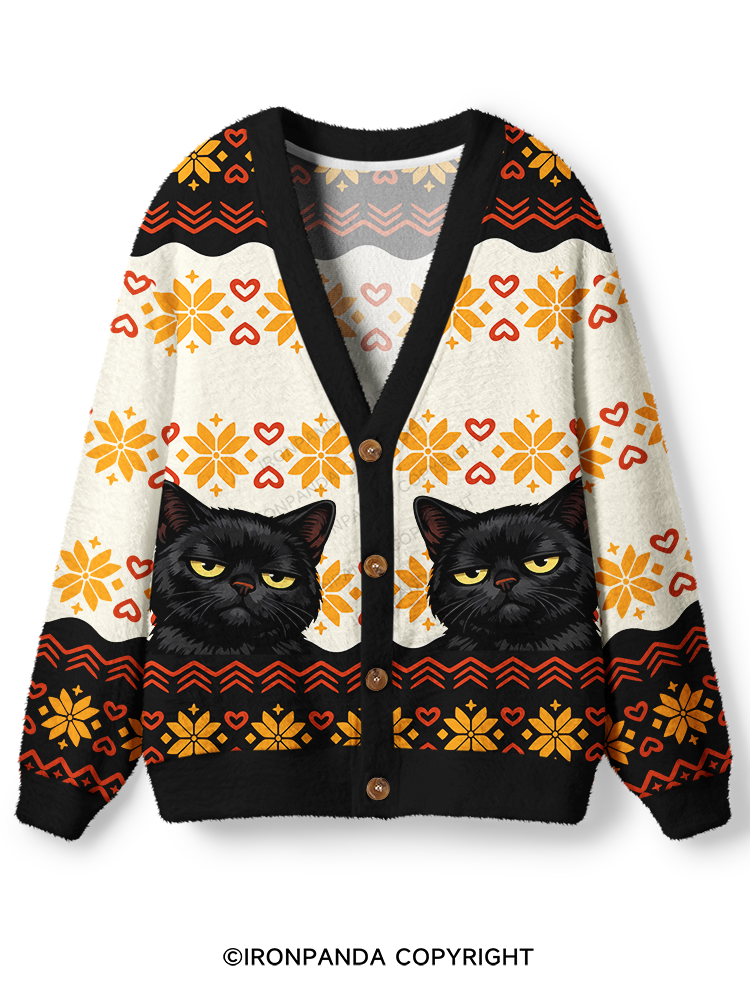 BRUH CAT Ugly Cardigan Sweater