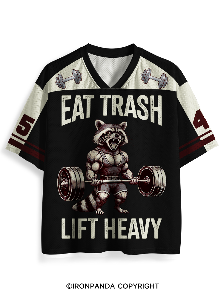 eat trash lift heavy raccoon Mesh Jersey