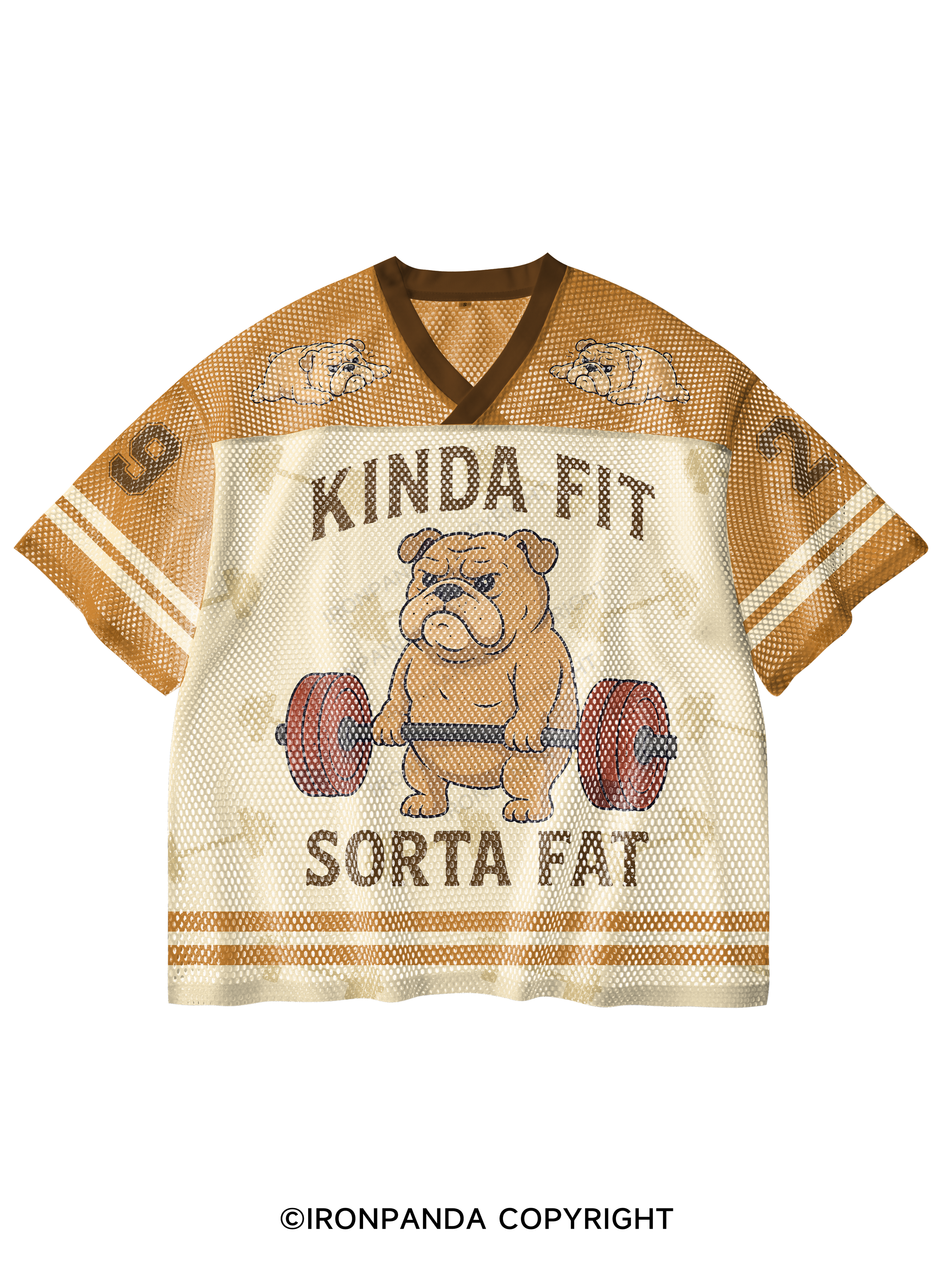 Kinda Fit Sorta Fat Dog V-Neck Open Hole Mesh Top