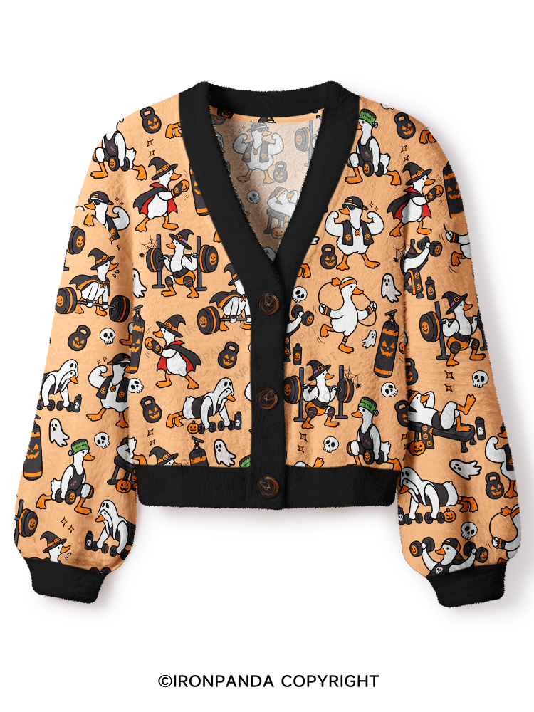 Fitness Goose Crop Ugly Cardigan Sweater