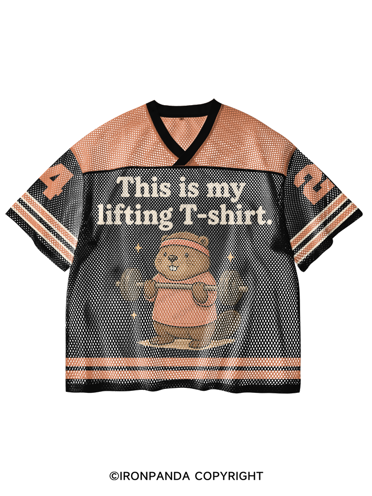 THIS IS MY LIFTING T-SHIRT V-Neck Open Hole Mesh Top