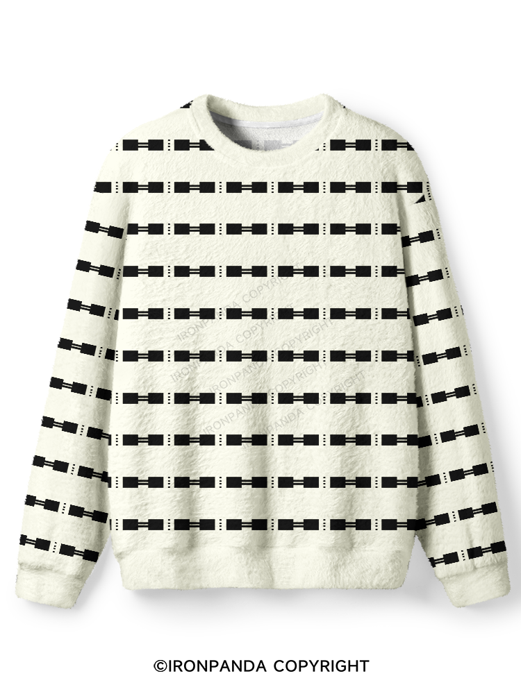 MINIMAL DUMBBELL TEXTURE Ugly Fuzzy Fleece Sweater
