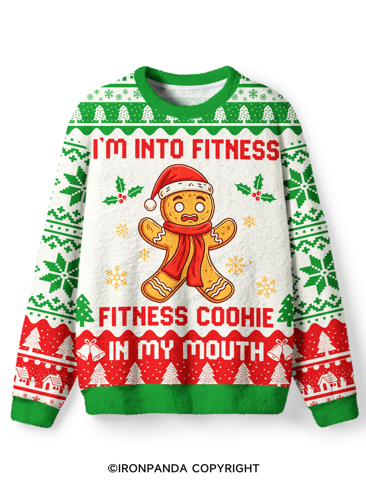Funny Gingerbread Fitness Ugly Fuzzy Fleece Sweater