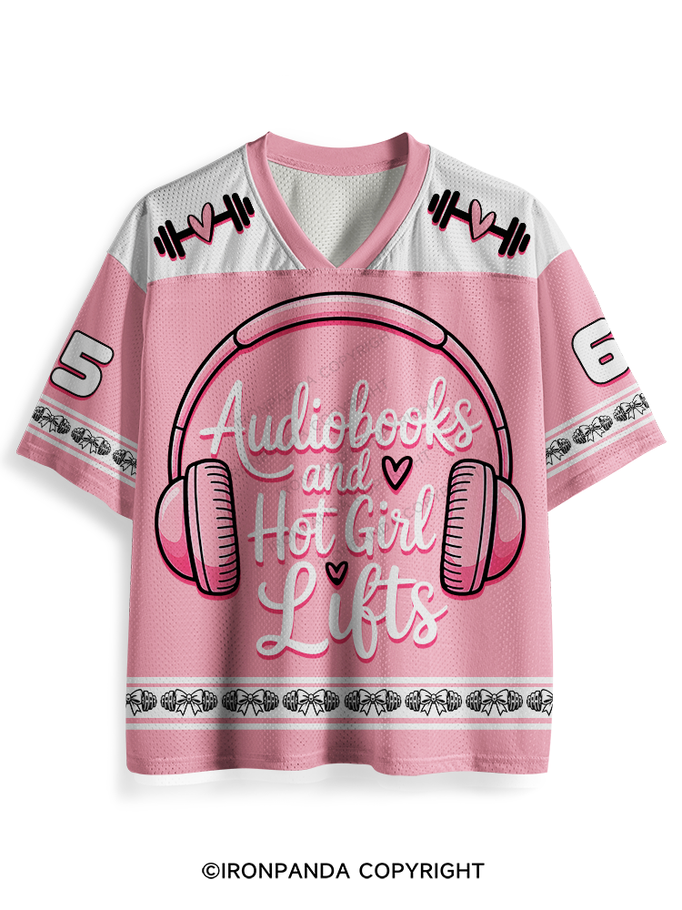 AUDIOBOOKS AND HOT GIRL LIFTS HEART Mesh Jersey