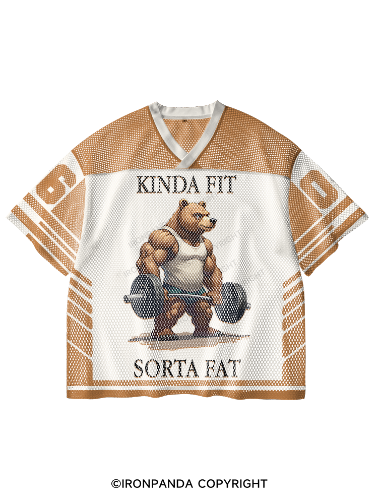 KINDA FIT SORTA FAT V-Neck Open Hole Mesh Top