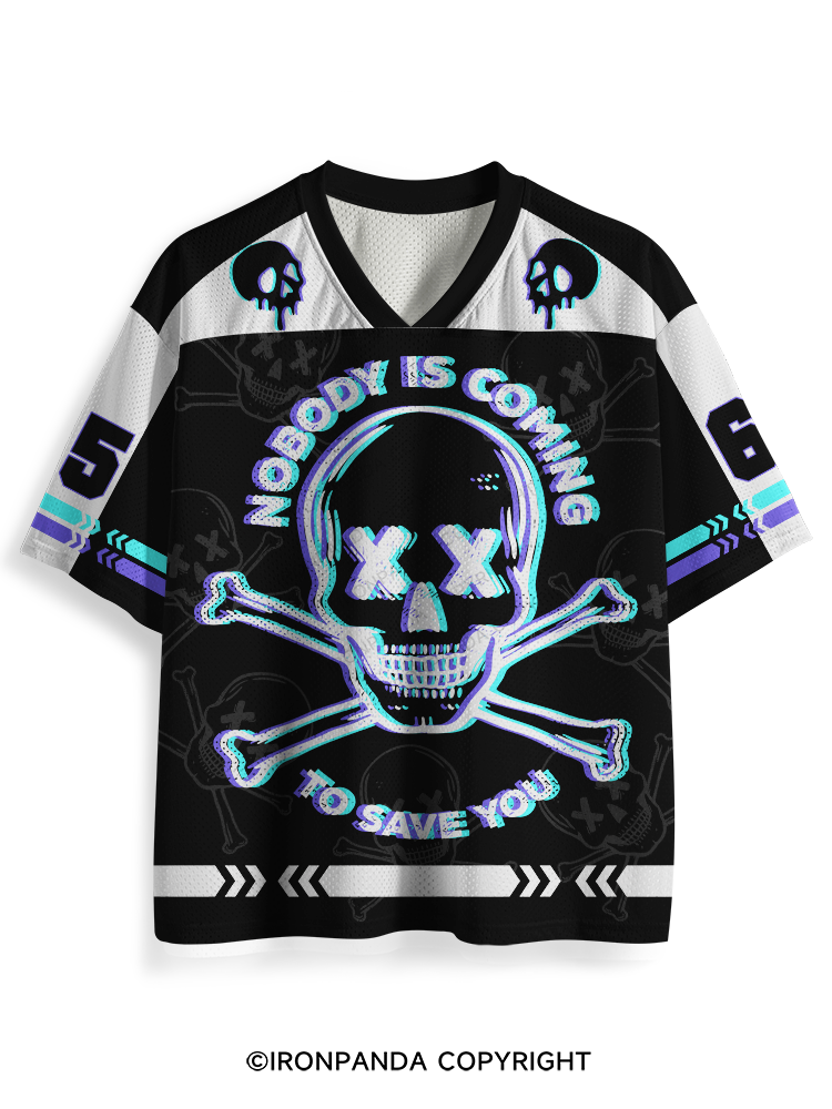 Nobody Is Coming To Save You Skull Mesh Jersey