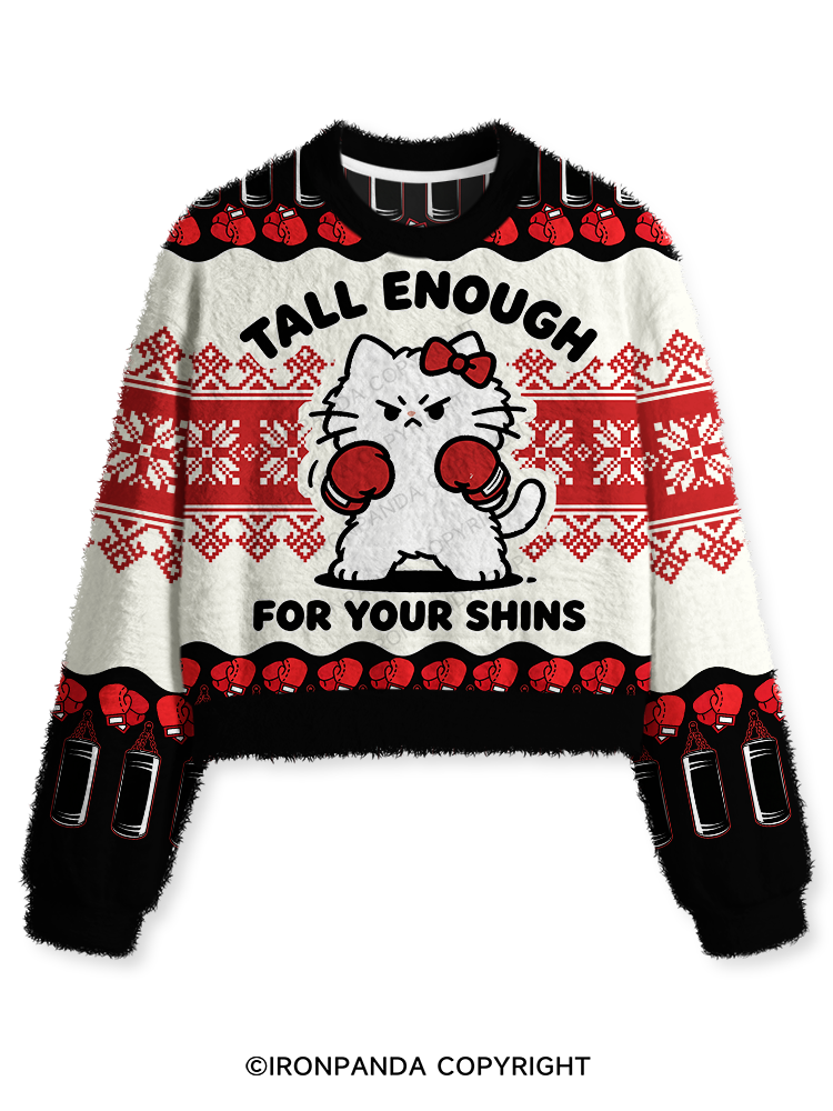 Tall Enough For Your Shins Fuzzy Fleece Crop Sweater