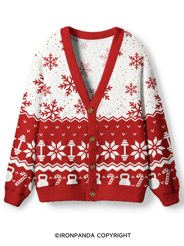 STRENGTH TRAINING CHRISTMAS SNOWFLAKE Ugly Cardigan Sweater