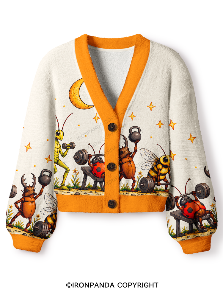 Bug Gym Crop Ugly Cardigan Sweater