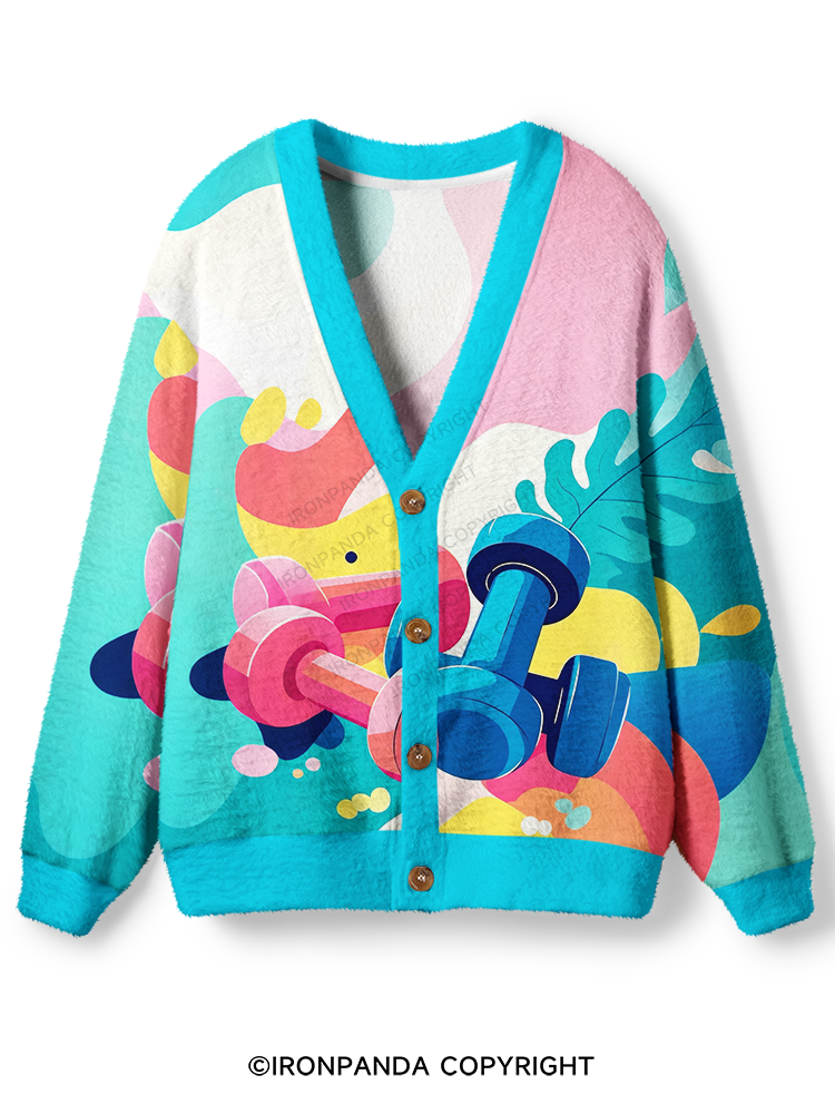 DOPAMINE DUMBBELL PARTY Ugly Cardigan Sweater